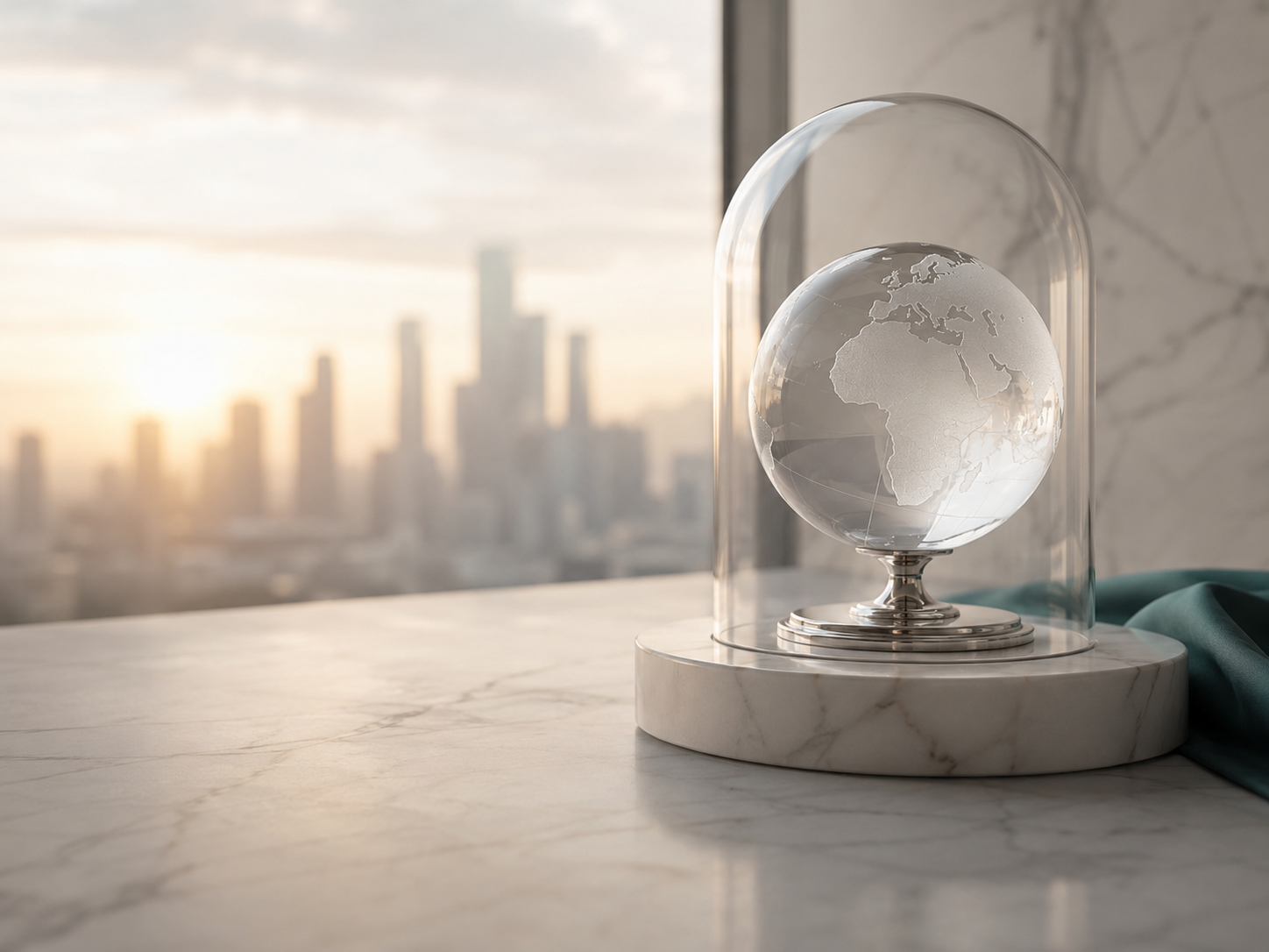 EarlyBird blog cover image with a world globe on a marble pedestal in front of a city skyline, illustrating the global regulatory crackdown on prediction markets like Polymarket and Kalshi.
